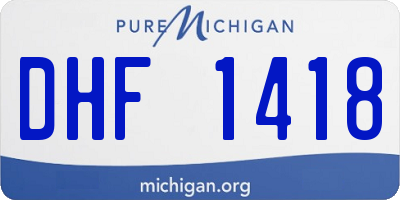 MI license plate DHF1418