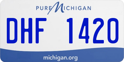 MI license plate DHF1420