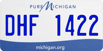MI license plate DHF1422