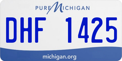 MI license plate DHF1425