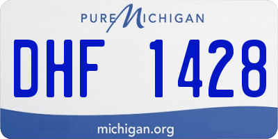 MI license plate DHF1428