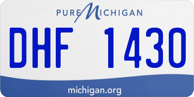 MI license plate DHF1430