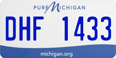 MI license plate DHF1433