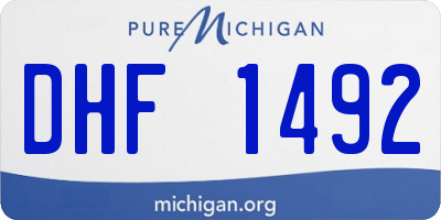 MI license plate DHF1492