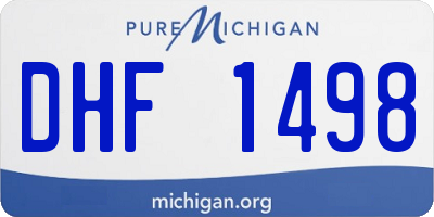 MI license plate DHF1498