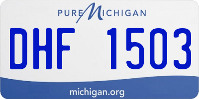 MI license plate DHF1503