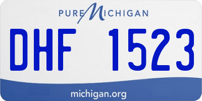 MI license plate DHF1523