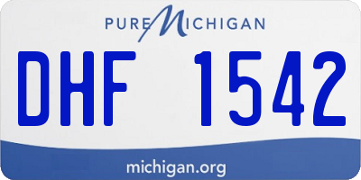 MI license plate DHF1542