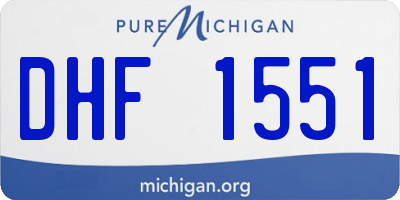 MI license plate DHF1551