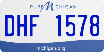 MI license plate DHF1578