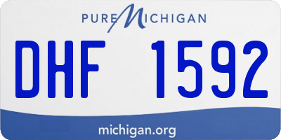 MI license plate DHF1592