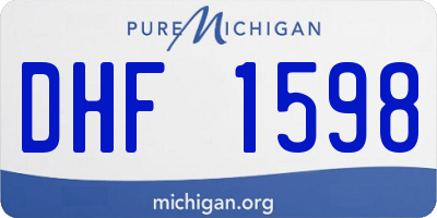 MI license plate DHF1598