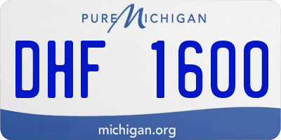 MI license plate DHF1600
