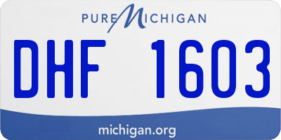 MI license plate DHF1603