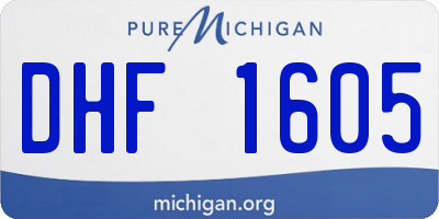 MI license plate DHF1605