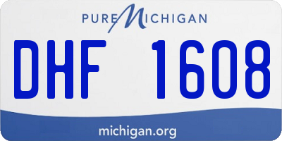 MI license plate DHF1608