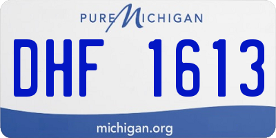 MI license plate DHF1613