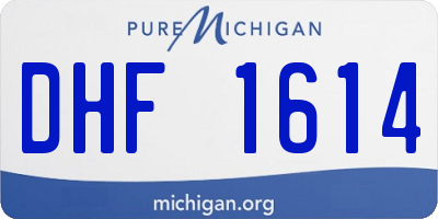 MI license plate DHF1614