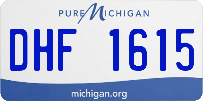 MI license plate DHF1615