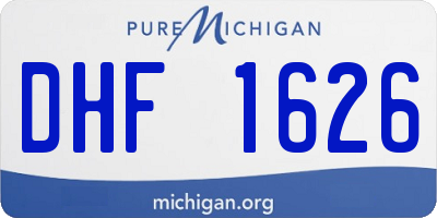 MI license plate DHF1626