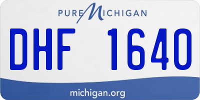 MI license plate DHF1640