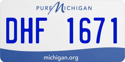 MI license plate DHF1671