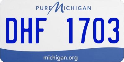 MI license plate DHF1703