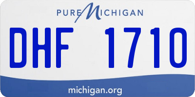 MI license plate DHF1710