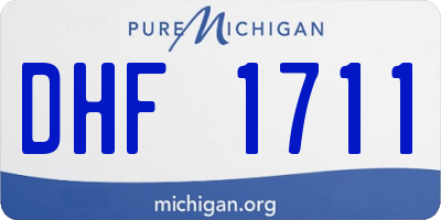 MI license plate DHF1711