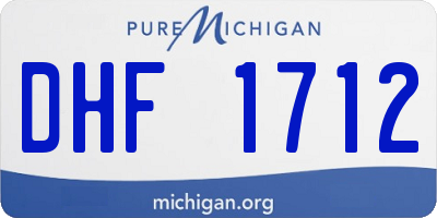 MI license plate DHF1712
