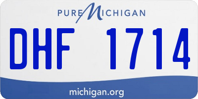 MI license plate DHF1714