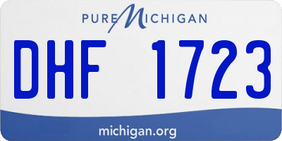 MI license plate DHF1723