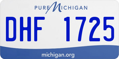 MI license plate DHF1725