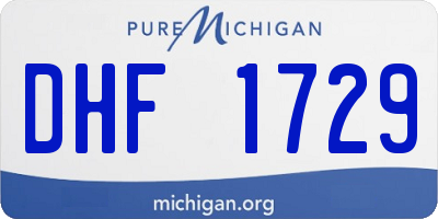 MI license plate DHF1729