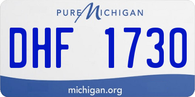 MI license plate DHF1730
