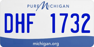 MI license plate DHF1732