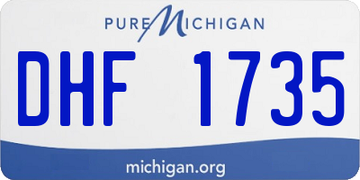 MI license plate DHF1735