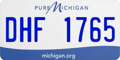 MI license plate DHF1765