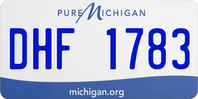 MI license plate DHF1783