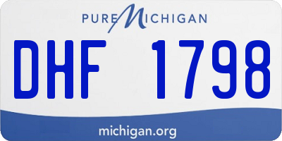 MI license plate DHF1798