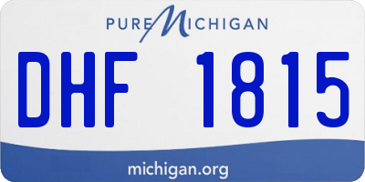 MI license plate DHF1815