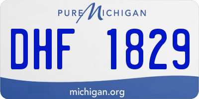 MI license plate DHF1829