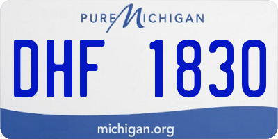 MI license plate DHF1830