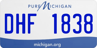 MI license plate DHF1838