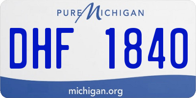 MI license plate DHF1840