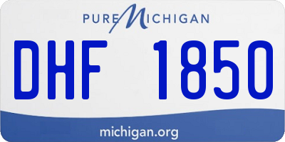 MI license plate DHF1850