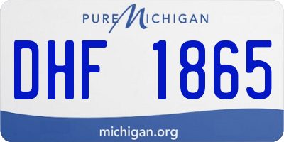 MI license plate DHF1865