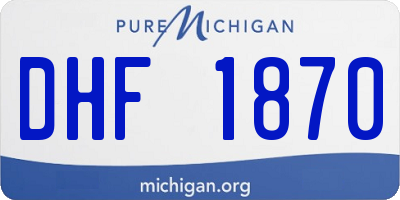 MI license plate DHF1870
