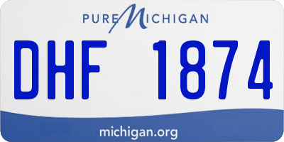 MI license plate DHF1874