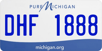 MI license plate DHF1888